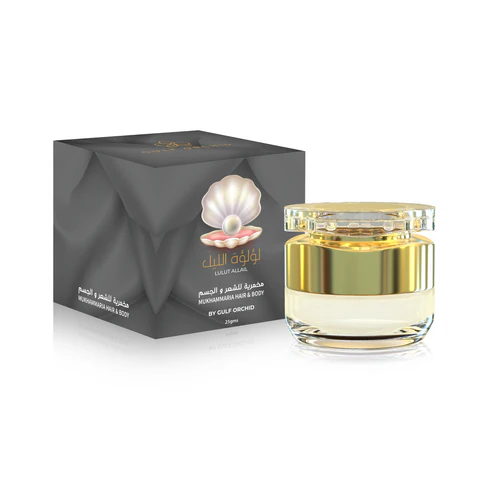 Orquídea-do-Golfo-Lulut-Allail Mukhammaria-Cabelo-e-Corpo-25g-perfumaria-dubai